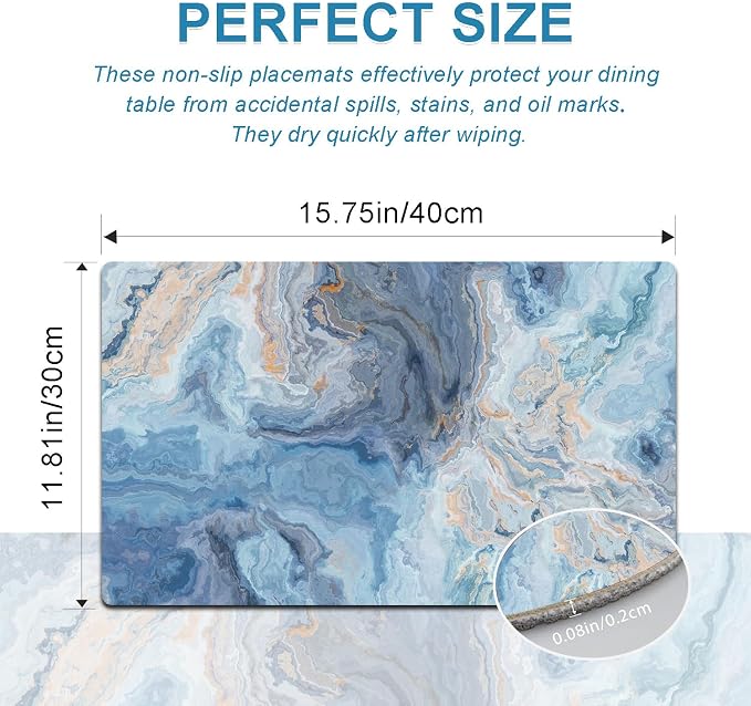 Marble Faux Leather Placemats Set of 4 - Image 3