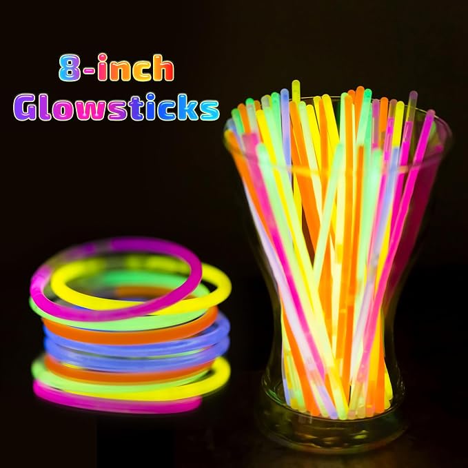 300 Pcs Glow Sticks Bulk Party Pack, Glow in the Dark Light Up Sticks - Image 9