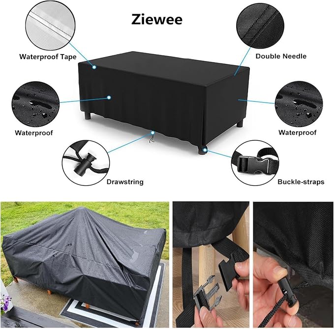 Patio Furniture Covers Outdoor Table Cover Waterproof Rectangular 420D Garden - Image 3