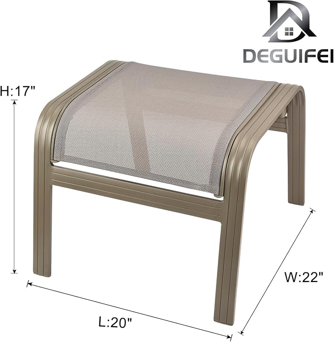 Outdoor Ottoman Patio Footstools Assembled Aluminum Footrest Side Table Small - Image 3