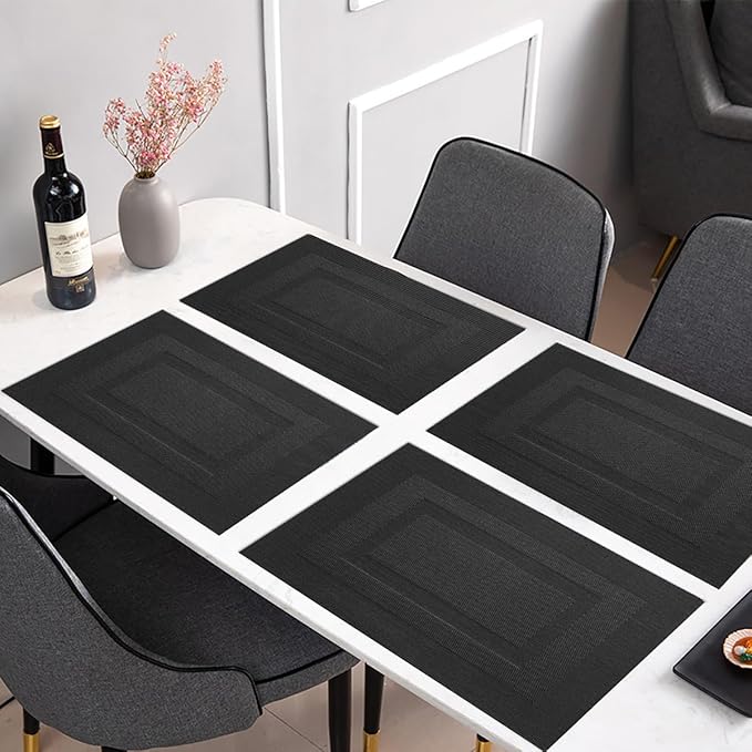 PIGCHCY Placemats, Washable Woven Vinyl Durable Placemats - Image 5