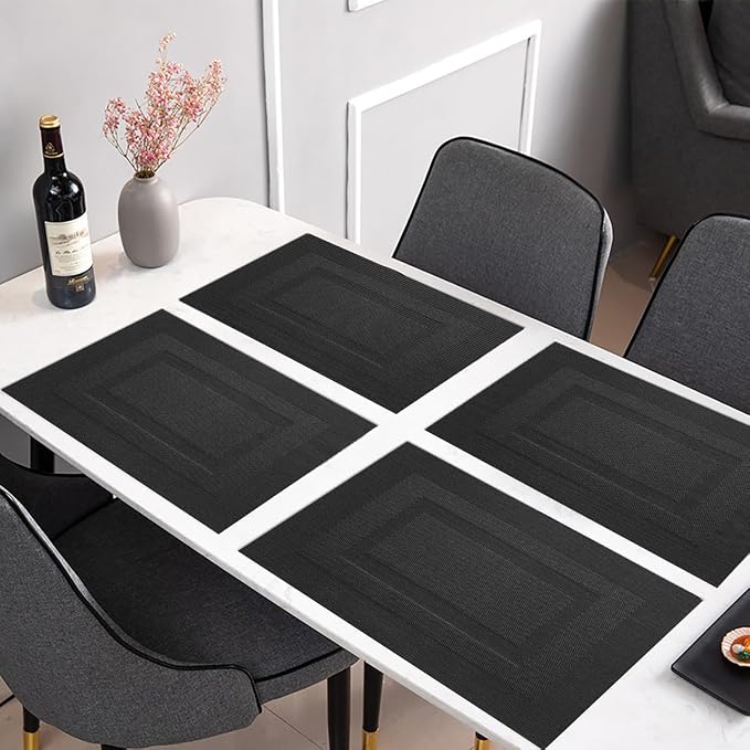 PIGCHCY Placemats Set of 12 Washable Durable Place Mats Vinyl Heat Resistant - Image 5