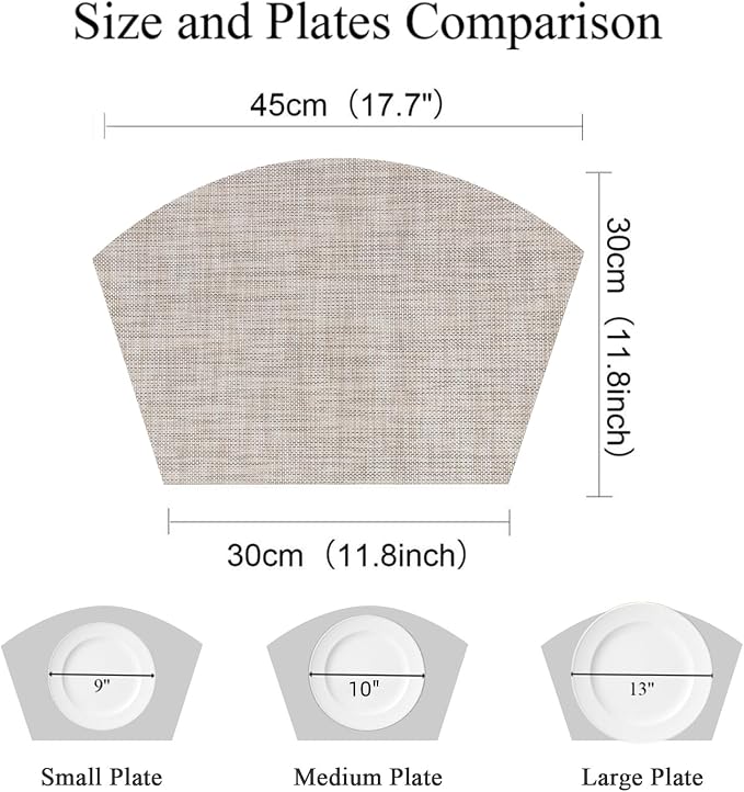 SHACOS Wedge Placemats Set of 8 Woven Vinyl Plastic Placemats - Image 4
