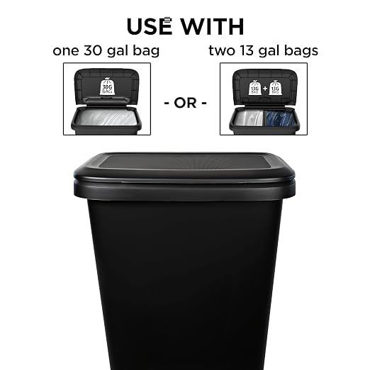20.4 Gallon Plastic Recycling Bin, Two Compartment Garbage Container - Image 7
