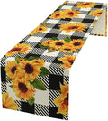 Yellow Sunflower Table Runner, Vintage Farmhouse Black White Sunshine by JanJCurt