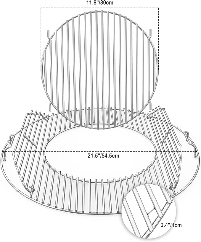onlyfire Double-Side Hinged Cooking Grate, Gourmet BBQ System Replaced Grilling - Image 2