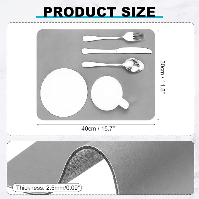 uxcell Silicone Mats for Kitchen Counter, 15.7" x 11.8" Non-Slip Countertop - Image 2