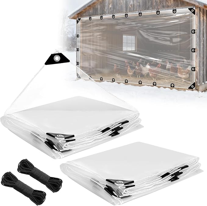 10x13ft Anti-Tear Clear Tarp Waterproof by Beeplove