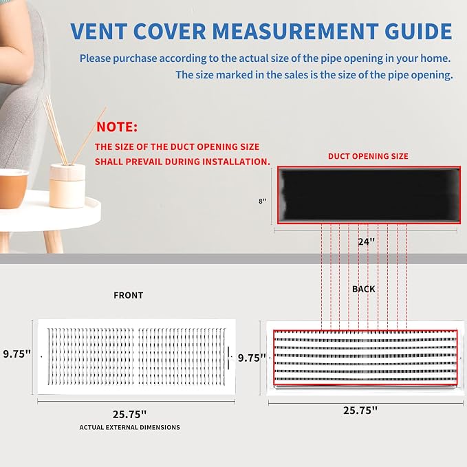 24x8 Vent Register, Vent Covers - Image 6