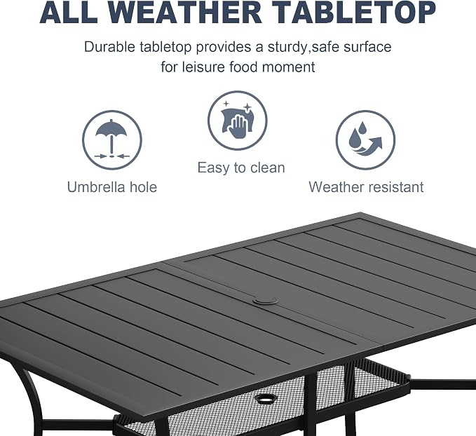 VICLLAX Rectangle Patio Dining Table - Image 6