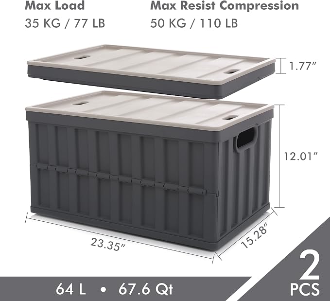Citylife 64L Collapsible Storage Bins - Image 6