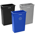 Alpine 23 Gallon Slim Recycling & Trash Bin Set – 3-Pack Blue/Black/Grey by AlpineIndustries