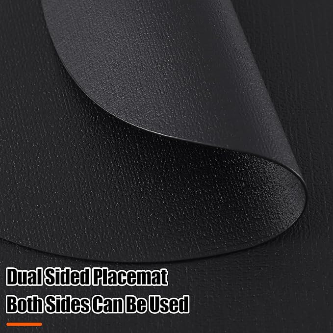 Homaxy Round Faux Leather Placemats and Coasters, Washable Dual-Side Table Mats - Image 3