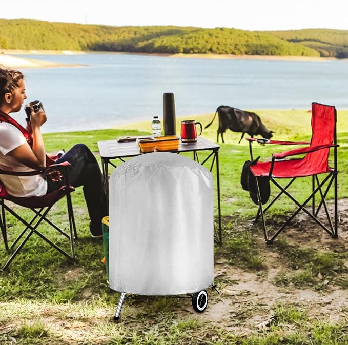 Mikikit Polyester Outdoor Grill Cover BBQ Barbecue Protective Cover - Image 5
