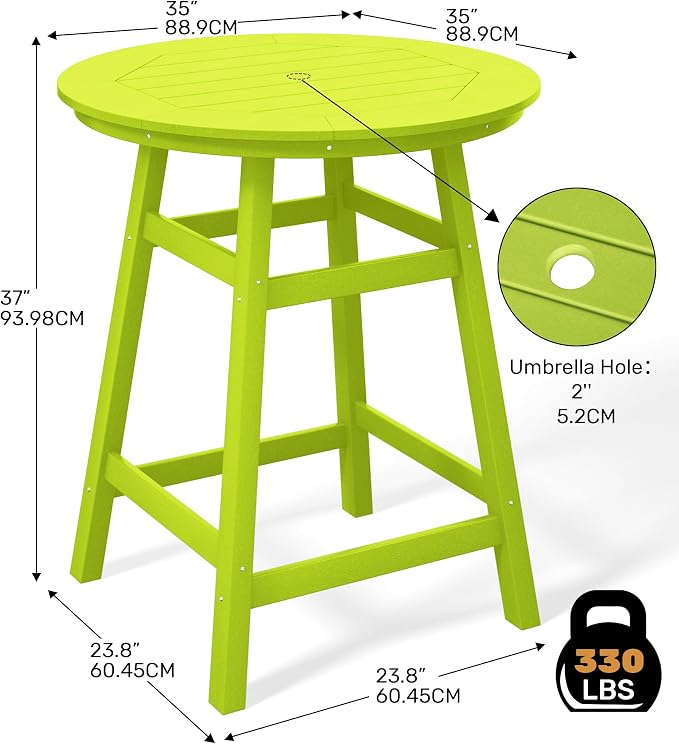 Costaelm Patio Bistro Table, Outdoor Bistro Dining Pub Table - Image 3