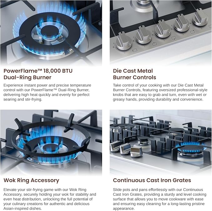 Rangaire RCG341S 34" Gas Cooktop - Image 5