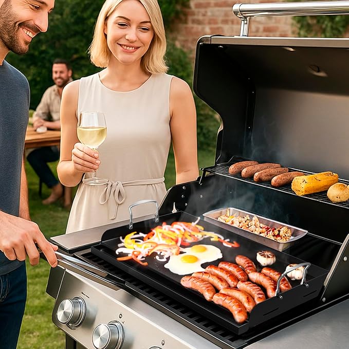 Uniflasy Nonstick Griddle for Gas Grill, Cast Iron Griddle for Outdoor Gas & - Image 6