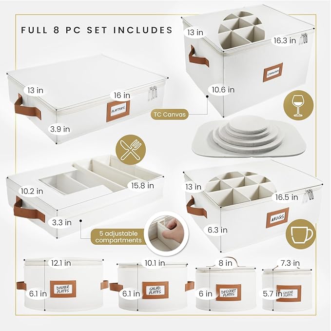 HOMELUX THEORY Hard Shell China Storage Containers, Kitchen Storage Bins - Image 2