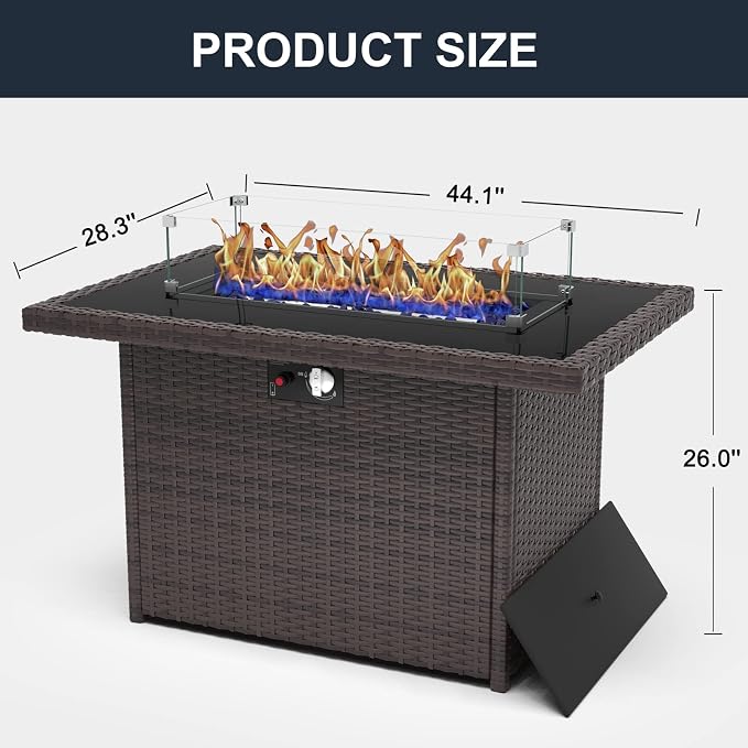 44 Inch Propane Gas Fire Pits Table - Image 7
