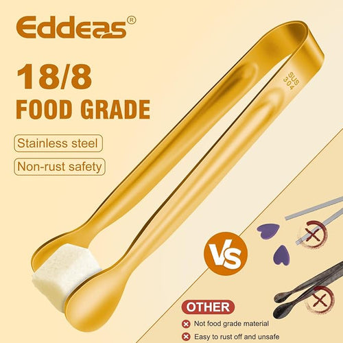 12PCS Mini Tongs For Serving, 2 Sizes 6 & 4 Inch Ice Tongs Mini Gold Sugar - Image 2