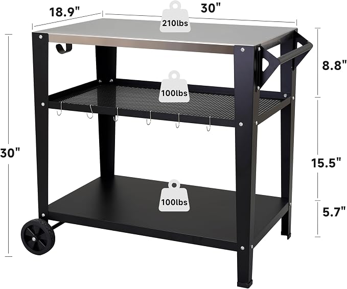 Stainless Steel Outdoor Grill Cart - Image 3