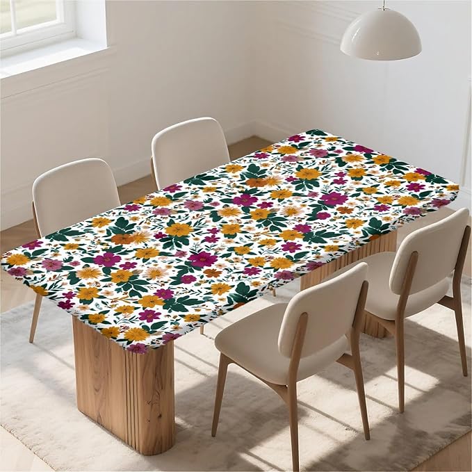 Rectangle Table Cloth Cover Waterproof Elastic Fitted Polyester Fitted - Image 6