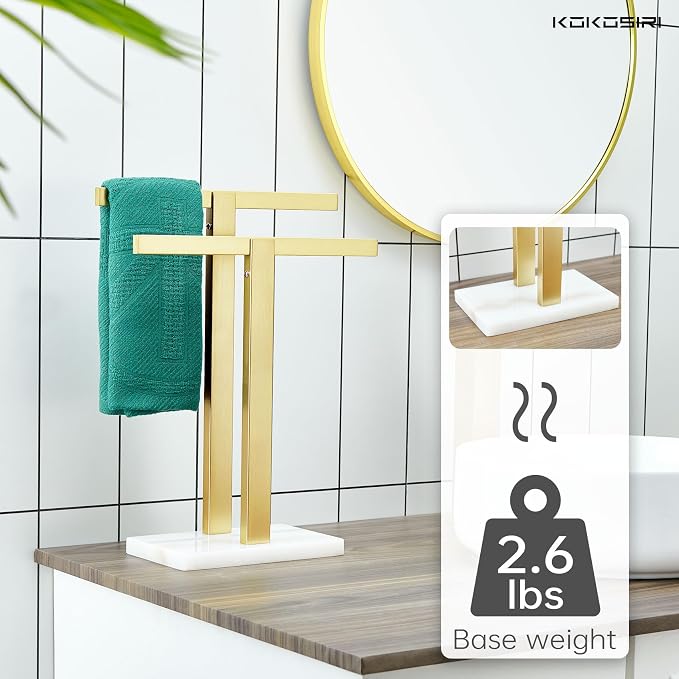 KOKOSIRI Hand Towel Bars Standing Towel Rack - Image 5