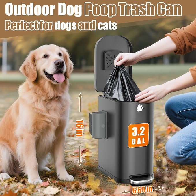 Dog Poop Trash Can Outside - Image 5
