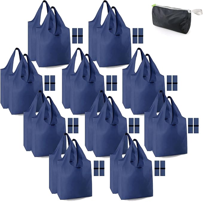 BeeGreen 20 Pack Navy Blue Reusable Grocery Bags by BeeGreen