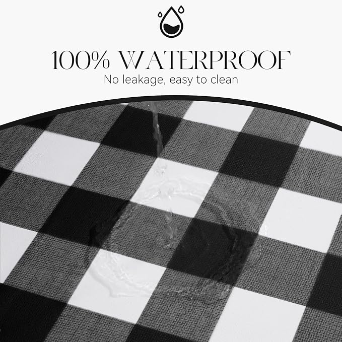 MOSAYT Rectangle Vinyl Tablecloth, 100% Waterproof Buffalo Gingham Plastic - Image 2