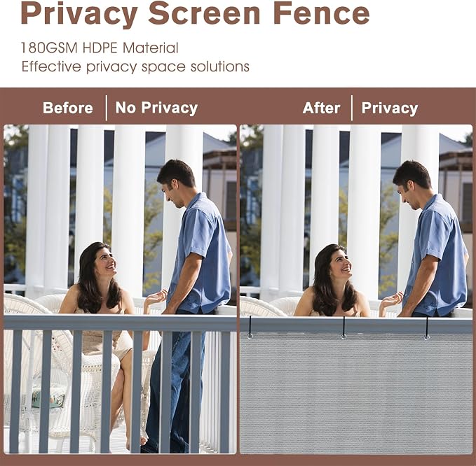 SUNNY GUARD 3.3'x19.7' Balcony Privacy Screen Fence, Apartments Railing Screen - Image 4