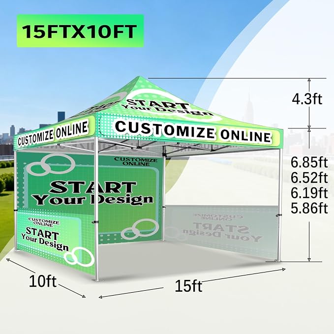 10x15FT Custom Pop Up Canopy Tent - Image 3