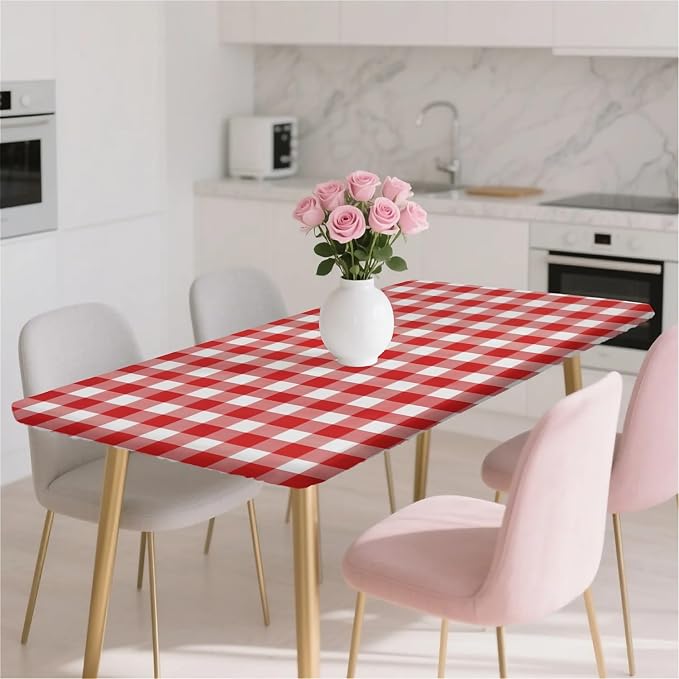Rectangle Table Cloth Cover Waterproof Elastic Fitted Polyester Fitted - Image 7