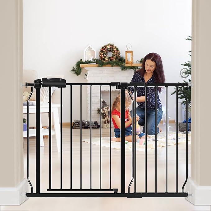 HOOEN Wide Baby Gates for Doorway Stairs 30" Tall 43.5 to 48 Inch Wide Indoor by HOOOEN