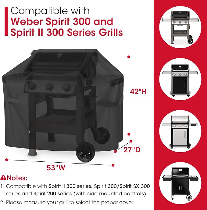 Unicook 53 Inch Grill Cover for Weber Spirit II 300 and Spirit 300 Series - Image 2
