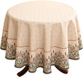patdrea Designer Vintage Linen Round Table Cloth, Anti-Wrinkle Breathable by Welcometopatdrea