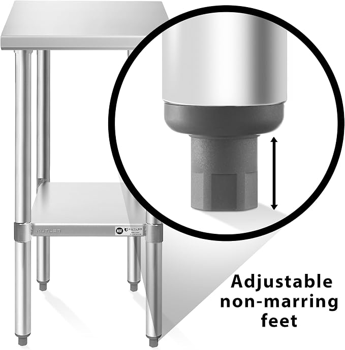 KUTLER Stainless Steel Table 24 x 12 Inches, NSF Heavy Duty Commercial Kitchen - Image 5