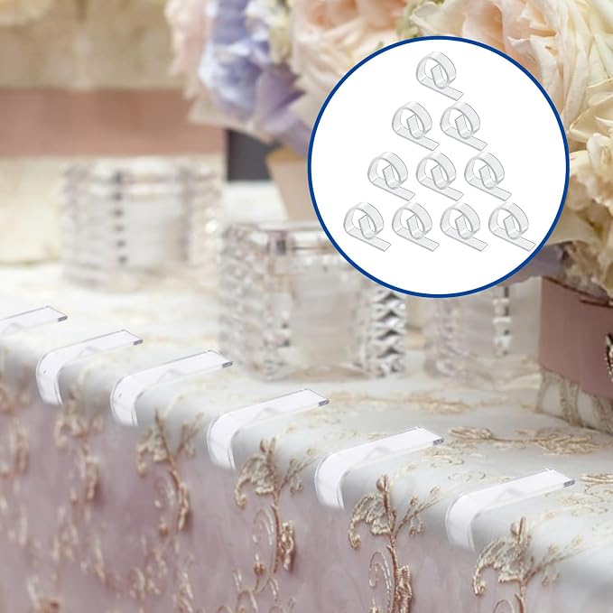 150PCS Transparent Clear Tablecloths Clips Bulk, Plastic Table Cloth Clips - Image 4