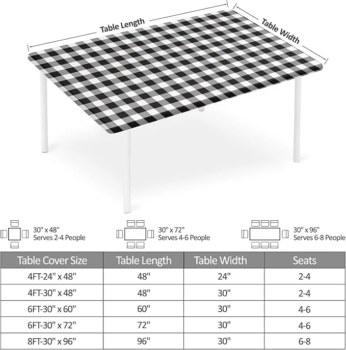 Rectangle Table Cloth Cover Waterproof Elastic Fitted Polyester Fitted - Image 2