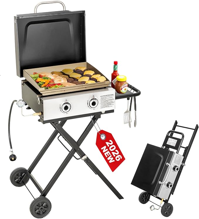 GREEN PARTY 2 Burner BBQ Propane Gas Griddle by GREENPARTY