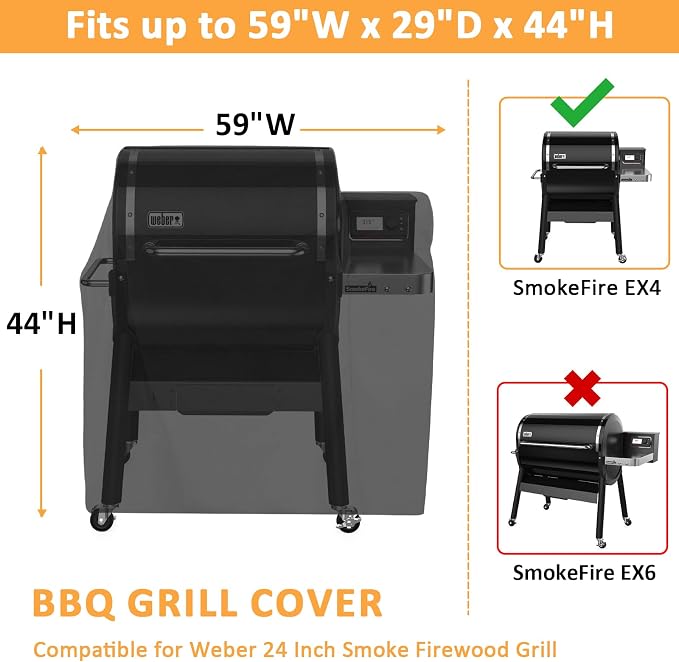 Grill Cover for Weber Smokefire EX4 Pellet Grill Replacement 7190 Cover - Image 2