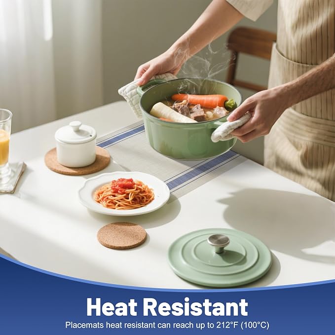 Placemats Set of 6，Non-Slip PVC Weave Table Mats Easy to Clean，Heat Resistant - Image 4