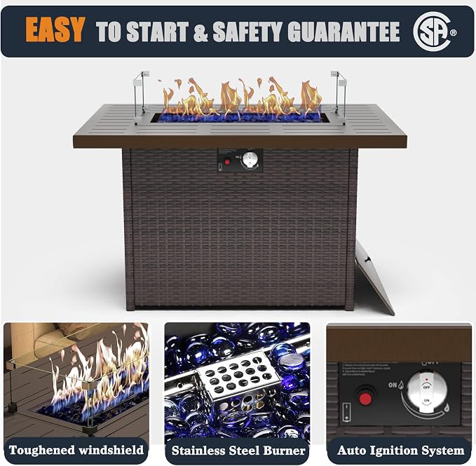 44 Inch Propane Gas Fire Pits Table - Image 4