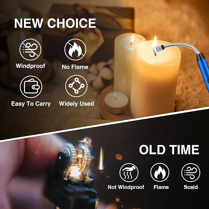 2 PCS Candle Lighter, Electric Lighter Arc Windproof Flameless - Image 5