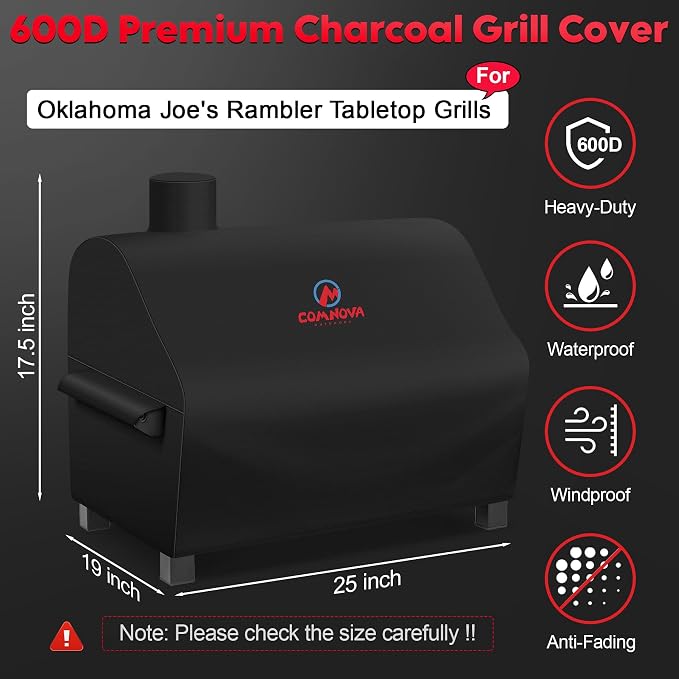 Grill Cover for Oklahoma Joe's Rambler Tabletop Charcoal Grill - Image 2