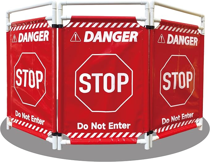 Safety Caution Barricade 3Panels Foldable Security Signs by LTCANOPY