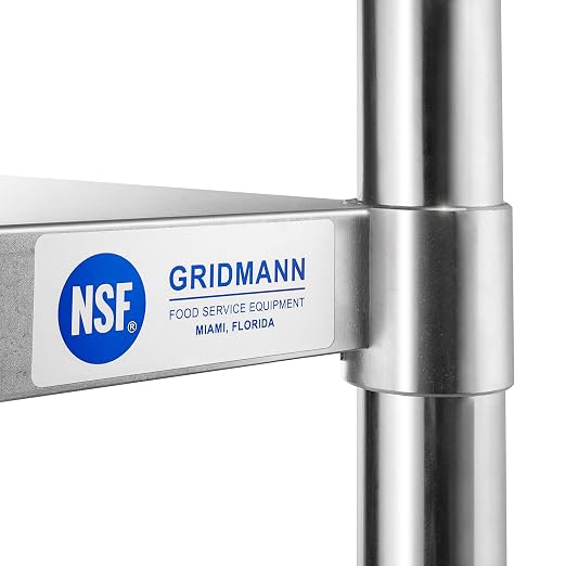 GRIDMANN Stainless Steel Work Table 18 x 30 Inches, NSF Commercial Kitchen Prep - Image 4