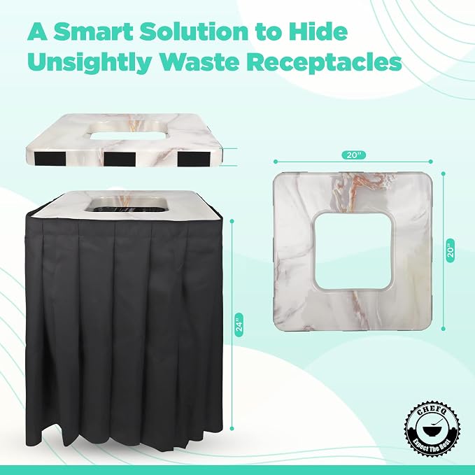 Marble Design Square Garbage Can Cover - Image 3