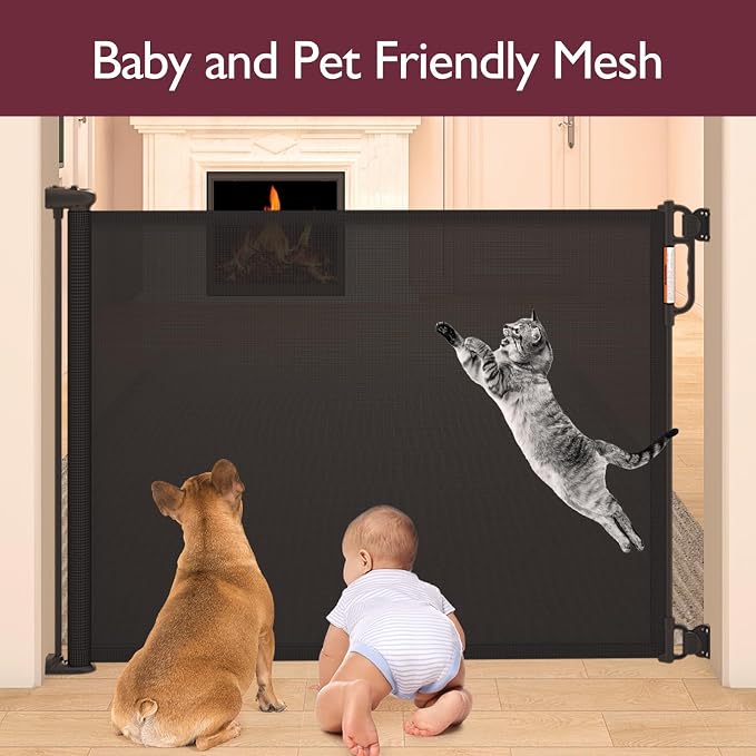 Retractable Baby Gate, Momcozy Extra Wide Mesh Baby Gates - Image 3