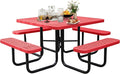 46'' Square Metal Picnic Table for Outdoors, Commercial Steel Metal Picnic by MakeaGoodChoose